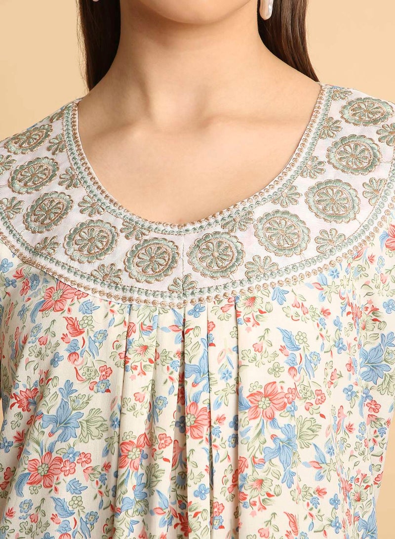 HANA & SARA Arabic Long Traditional Printed Jalabiya Dress For Womens - Image 3